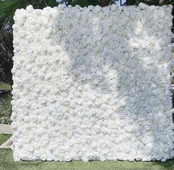 Květinová stěna výška 2,2m a šířka 2,4m - BÍLÁ